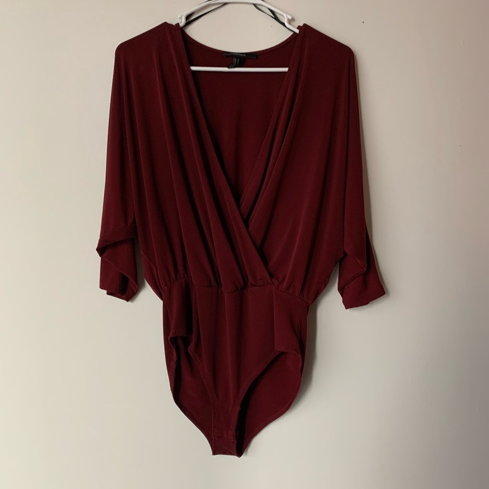 Forever 21 onesie burgundy